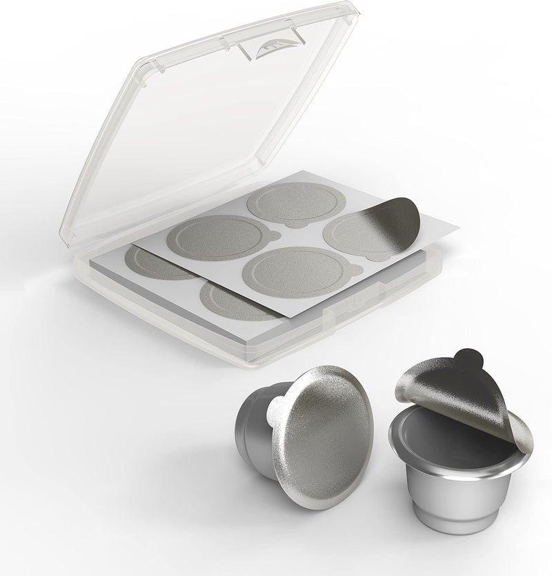 Triplot Tiplot Aluminum Lids for Reusable Nespresso OriginalLines Capsules 200pcs,Self Adhesive Foil Sticker Seals 200pcs for Refillable Coffee Pods Stainless Compatible Nespresso Original Line Machines. - Image 2